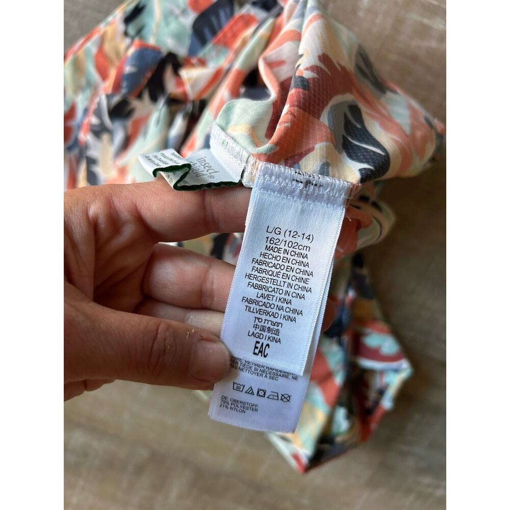 ExOfficio Insect Shield Travel Shirt Women L Tropical Floral Hiking Short Sleeve - Picture 11 of 12